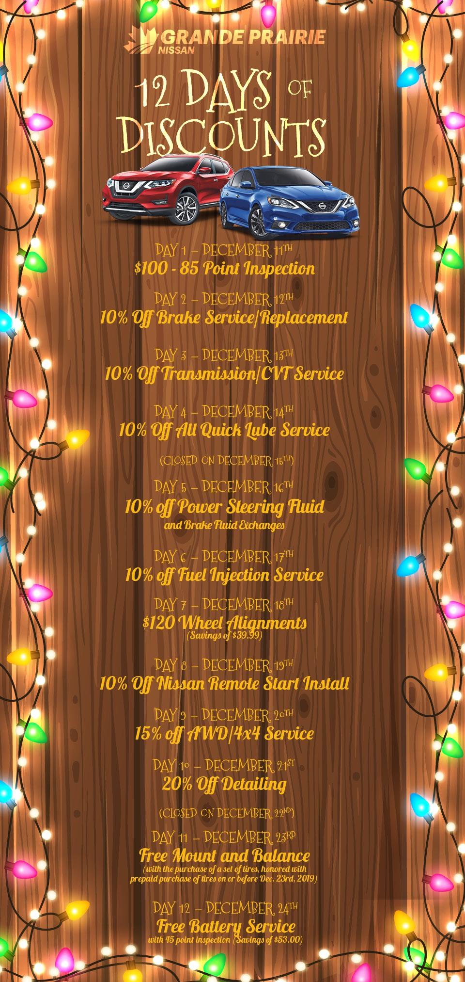 12 Days of Discounts at Grande Prairie Nissan